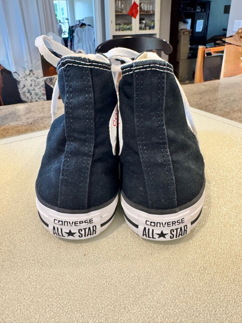 Ladies Converse Chuck Taylor Black & White High-Top Sneakers - Picture 4 of 7